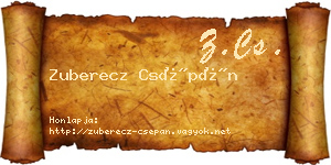 Zuberecz Csépán névjegykártya
